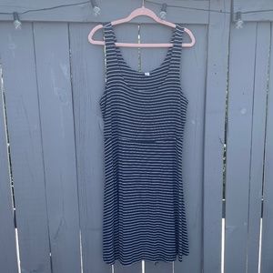 Navy & White Jersey Material Dress